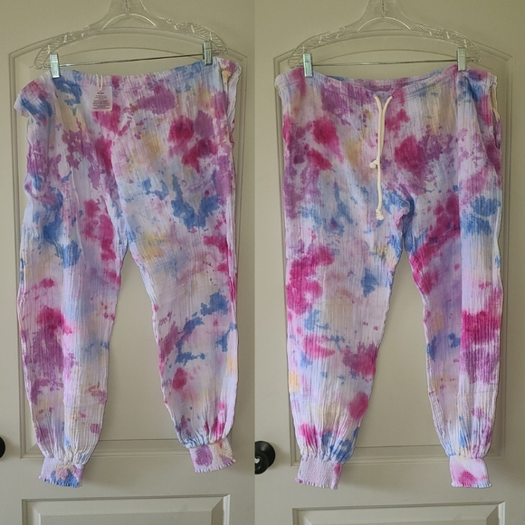 New 9Seed Fire Island Pants Wildflower Tie Dye M/L - Picture 14 of 16